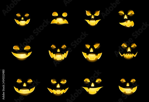Faces of Jack-o-lanterns