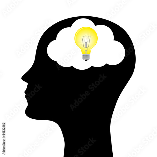 silhouette of a man with a head lamp