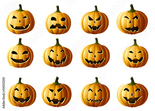 Set of Jack-o-lanterns