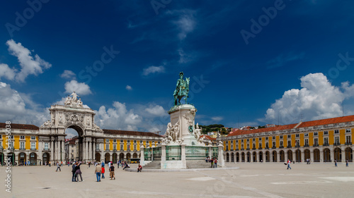 Statue of King Jose I and Rue Augusta Arch on Praca do Comercio