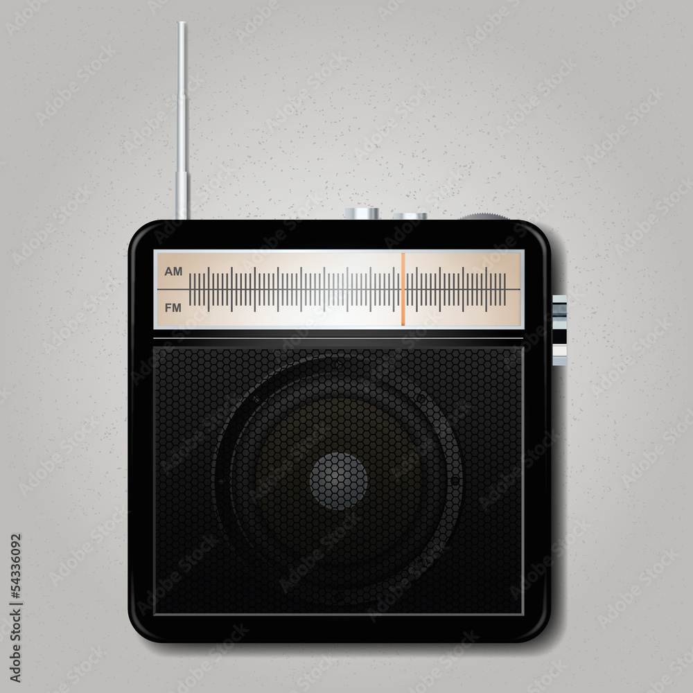 Fototapeta premium Square retro radio