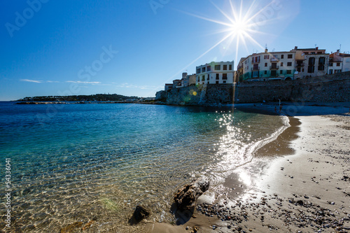 Sunny Beach in the Town of Antibes on French Riviera, France photo