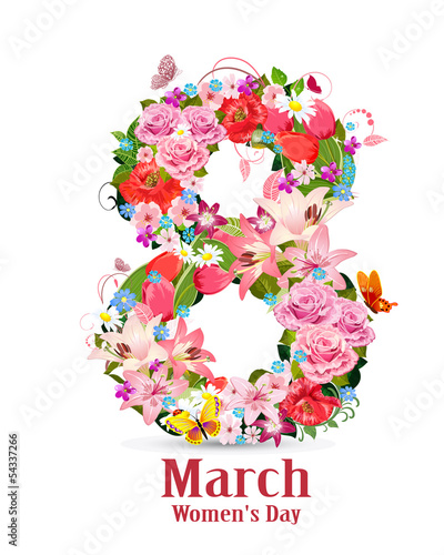 Greeting card with March 8