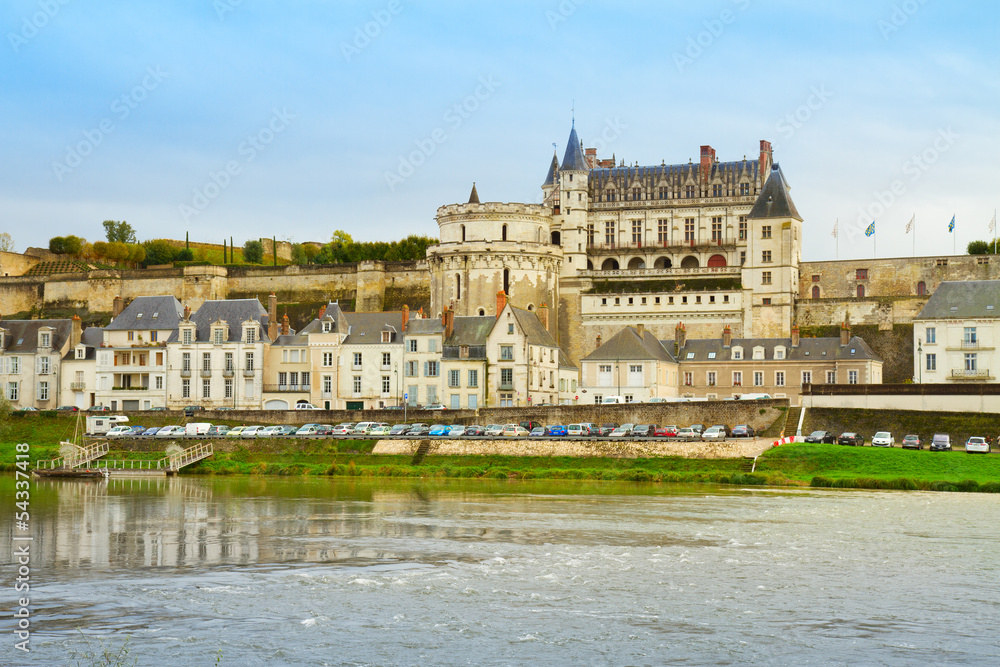 Amboise over Loire river, France
