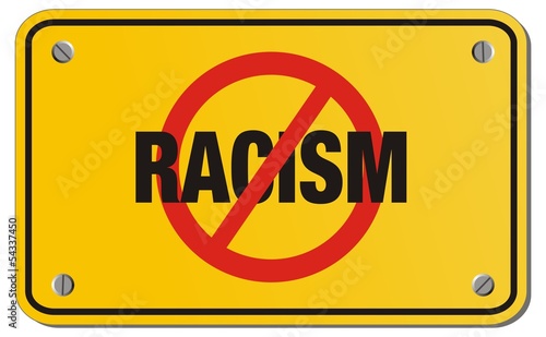 anti racism yellow sign - triangle sign