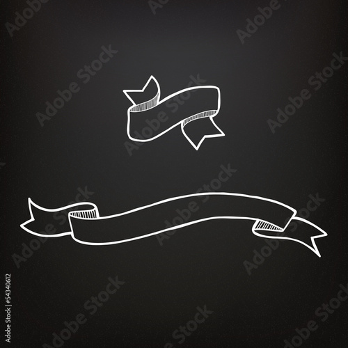 Hand drawn ribbons on the c...