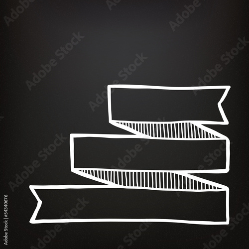 Hand drawn ribbons on the c...