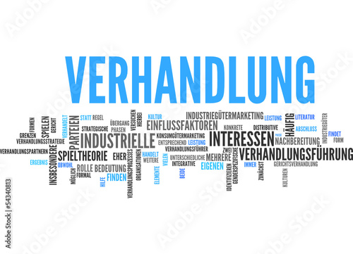 Verhandlung (Tagcloud: Verhandlungen, Gespräch)