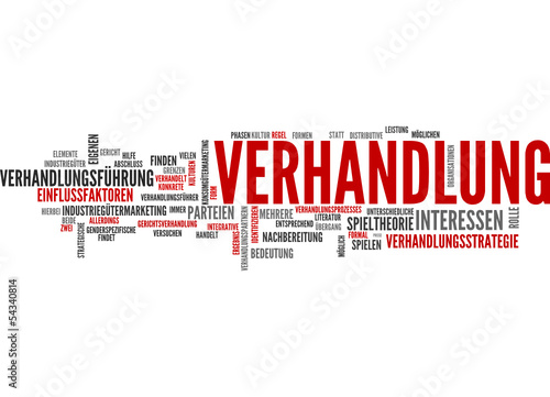 Verhandlung (Tagcloud: Verhandlungen, Gespräch)