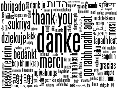 "DANKE" Karte (Vielen Dank Sehr Schön Schlagwortwolke Bild)