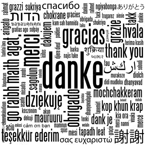 "DANKE" Karte (Vielen Dank Sehr Schön Schlagwortwolke Bild)