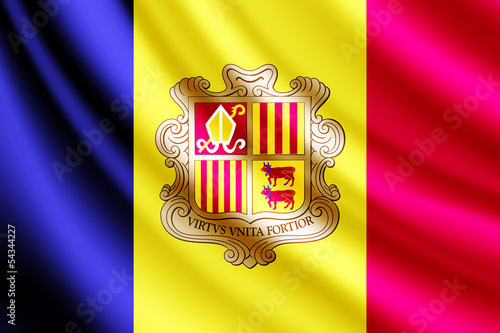 Waving flag of Andorra,vector