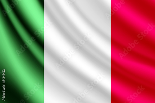 Waving flag of Italy, vector