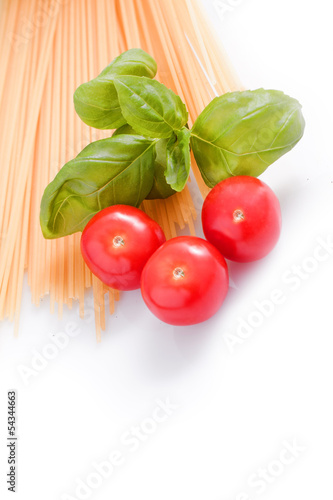 Basilikum Spagetti Tomaten