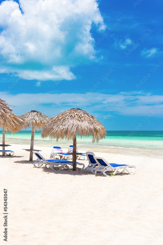 Resort at a tropical beach in Cuba