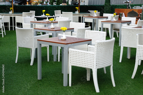 Summer outdoor terrace in the garden