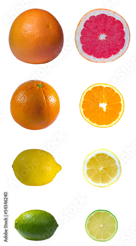 Grapefruit,Orange,Zitrone,Limette