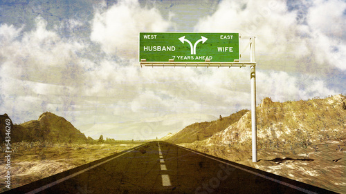 Εκτύπωση καμβά The Seven Year Itch Divorce Road Sign