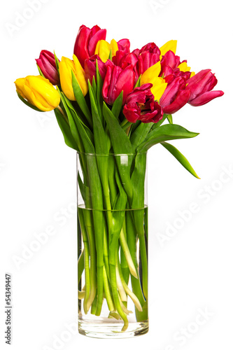 Fototapeta Naklejka Na Ścianę i Meble -  Bouquet of tulips over white