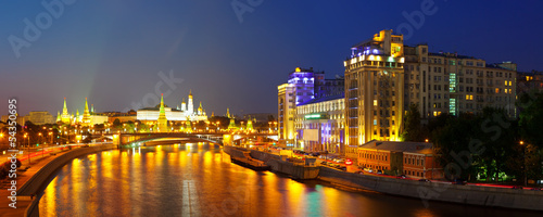  Moskva River in night. Russia