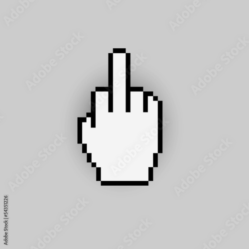 Pixelated gesture hand like - negative icon