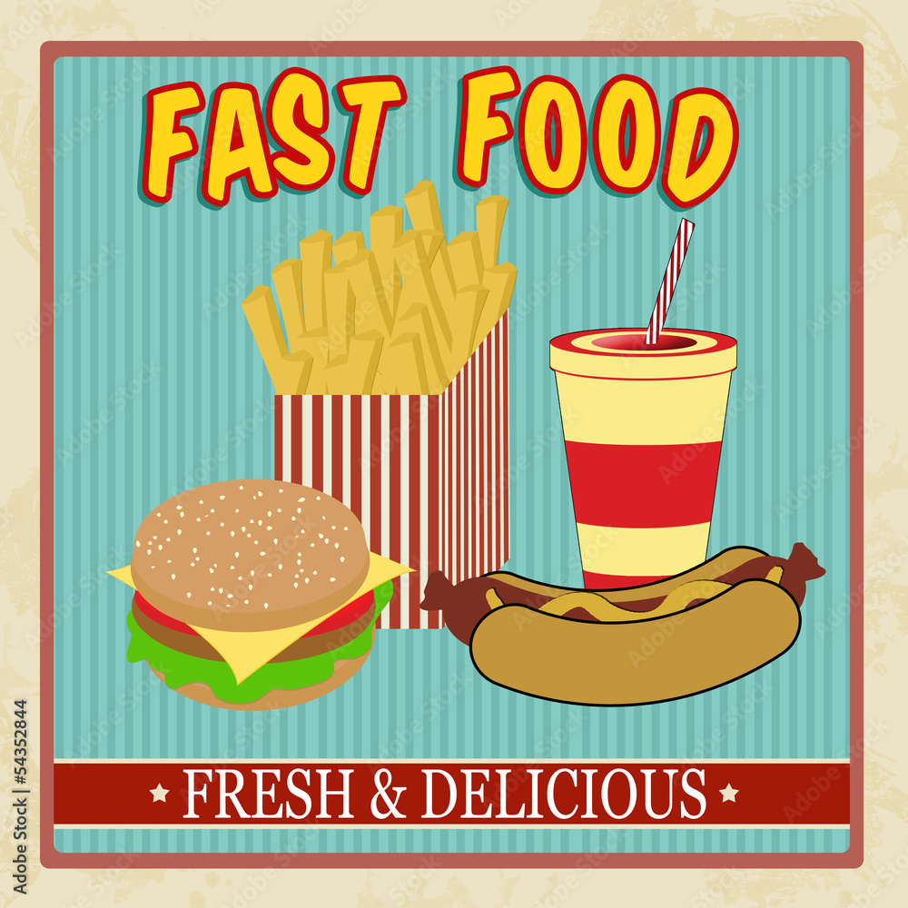 Vintage fast food menu