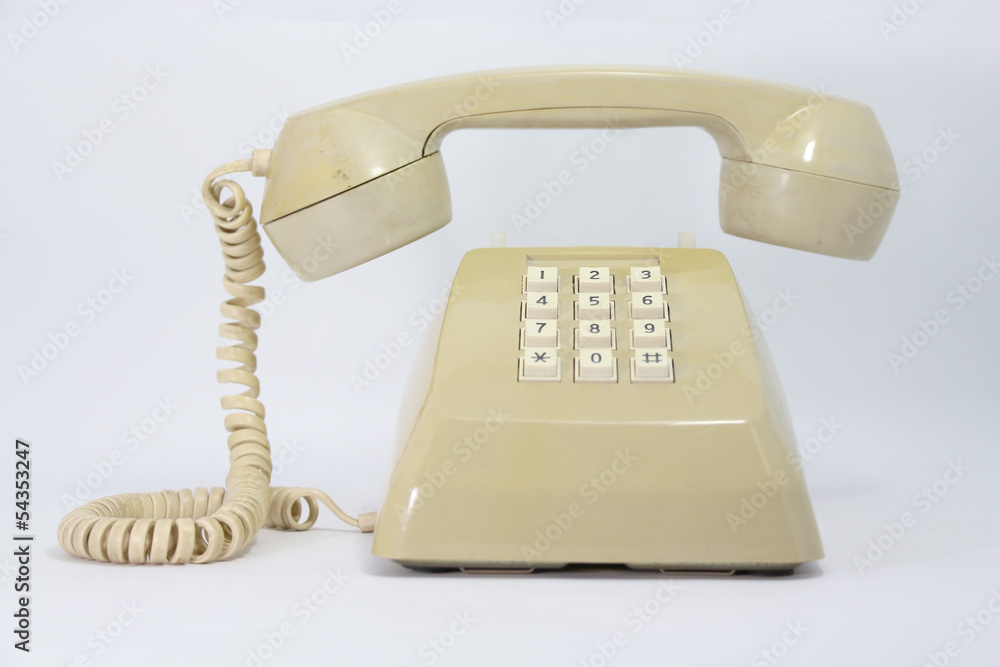 Old phones with earphone floating on air Old phones with earphone floating on air