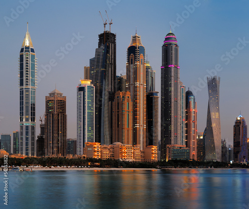 Dubai Marina skyline as seen from Palm Jumeirah, UAE #54353822