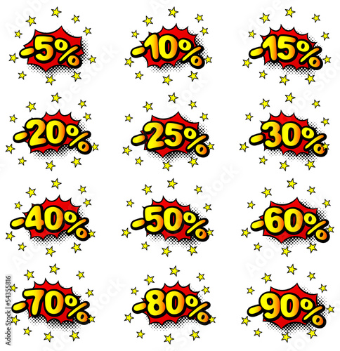 percent comic labels