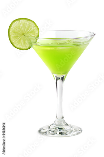 cocktail with a slice of lime