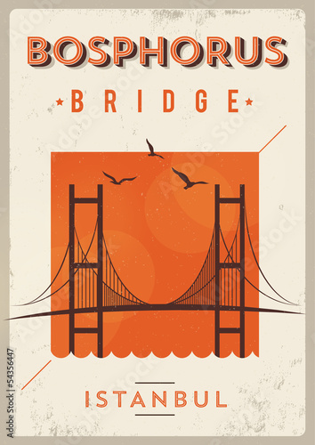 Vintage Bosphorus Istanbul Poster