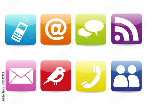 Colorful Contact icons set