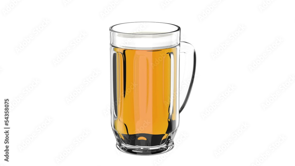 Beer mug rotates on a white background Beer mug rotates on a white background