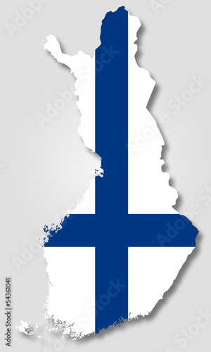Carte / drapeau de la Finlande