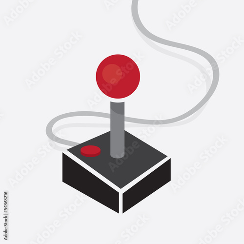 Retro joystick gaming controller with cord