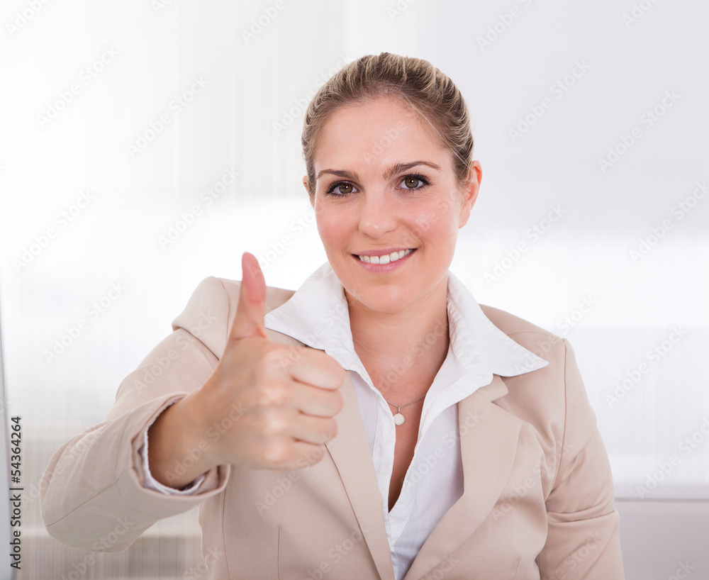 Businesswoman Showing Thumb Up Sign Businesswoman Showing Thumb Up Sign