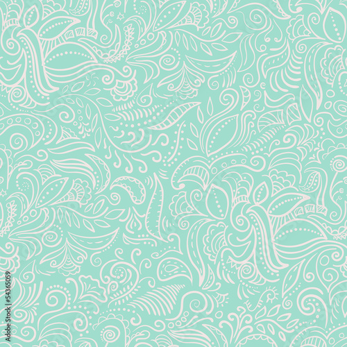 abstract ornamental mint seamless pattern added to swatches