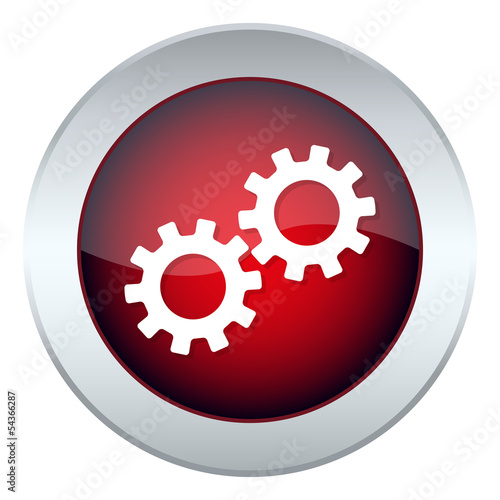 mechanisms in the red button. vector