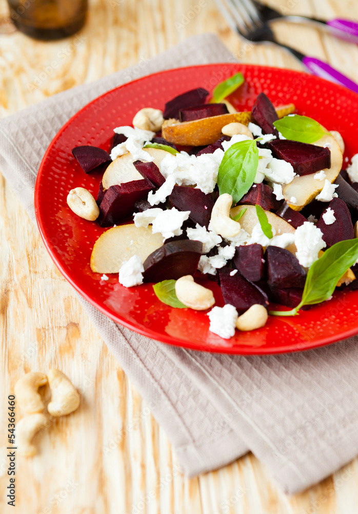 Beet salad with cashews and cheese Beet salad with cashews and cheese