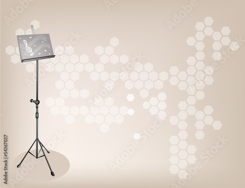 A Music stand on Dark Brown Background