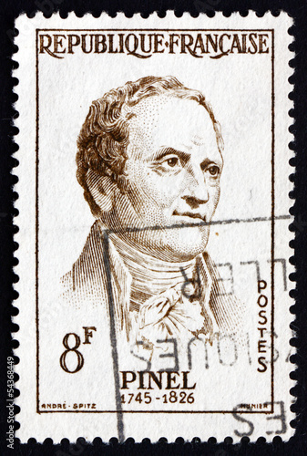 Postage stamp France 1958 Dr. Philippe Pinel, Physician