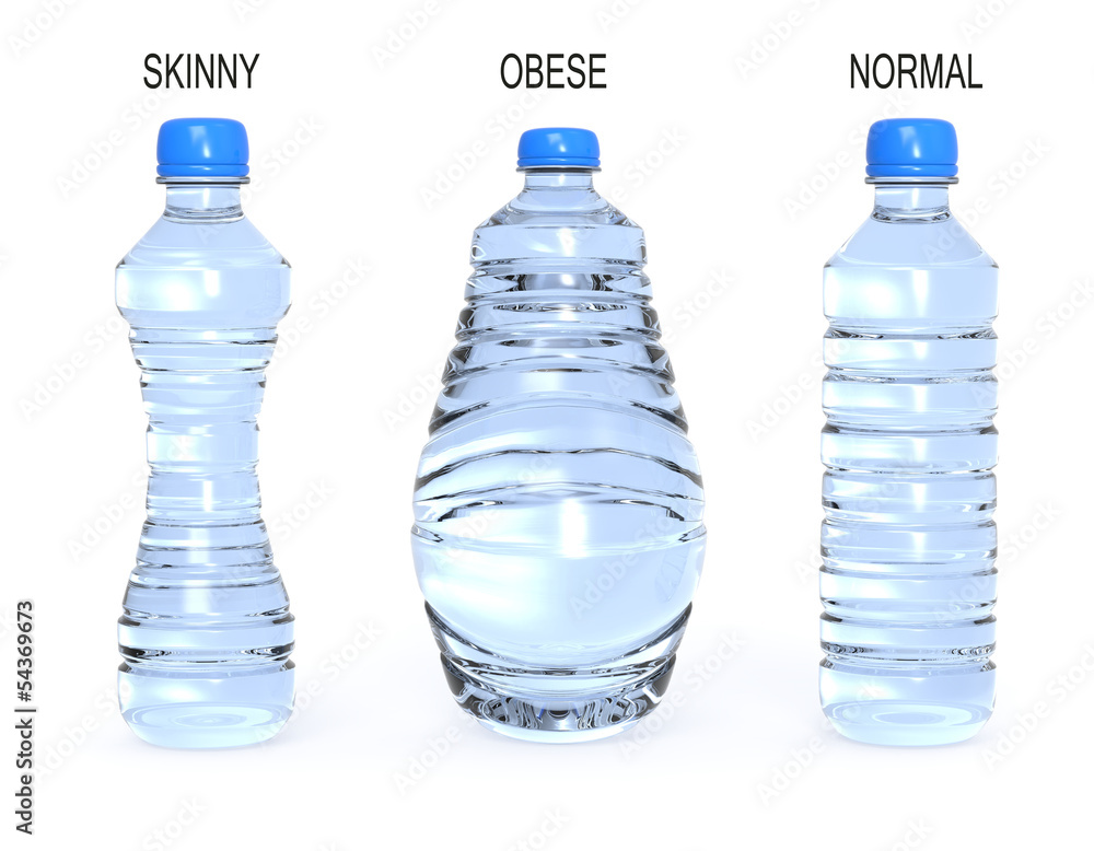 Bottles, normal, obese and skinny Bottles, normal, obese and skinny
