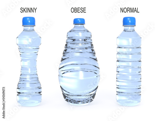Bottles, normal, obese and skinny