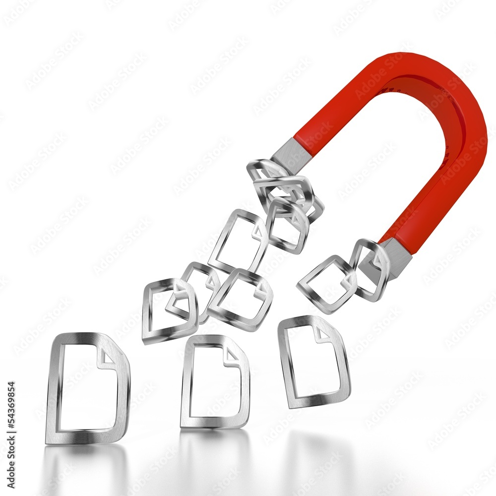 document symbol attracted by an magnet document symbol attracted by an magnet