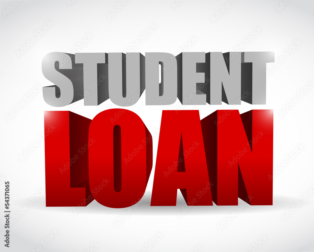 Fototapeta premium student loan sign illustration design