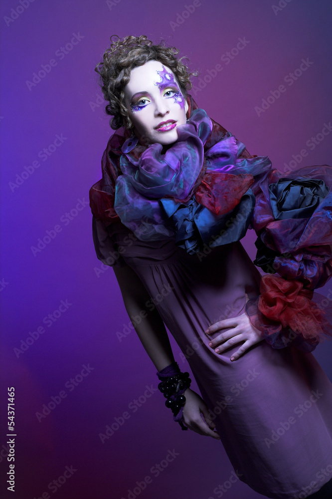 Woman in violet