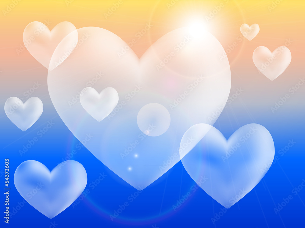 Heart Clouds Vector Illustration