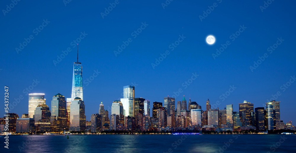 Obraz premium The new Freedom Tower and Lower Manhattan Skyline