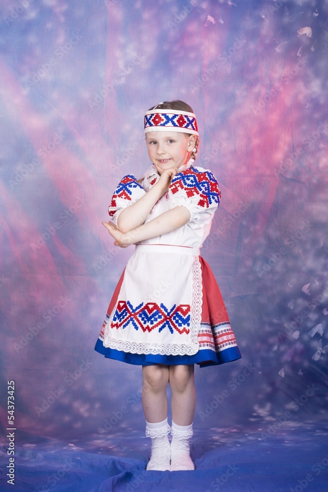 Fototapeta premium little girl in national russian costume