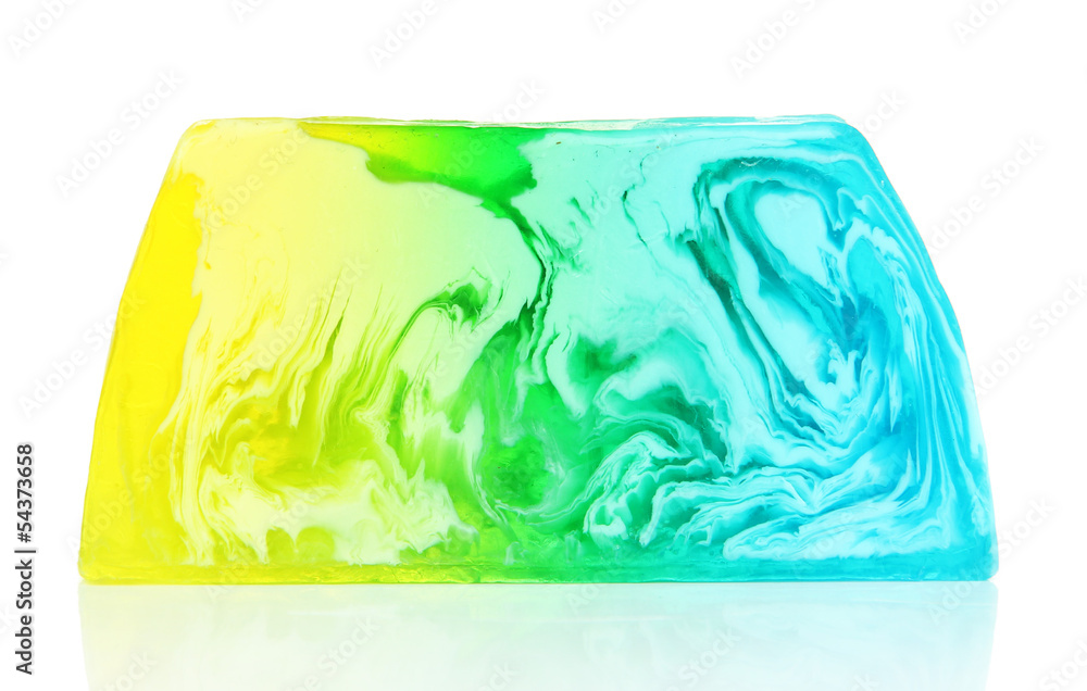 Fototapeta premium Piece of handmade soap, isolated on white